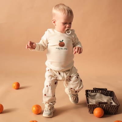 Штанишки «Крошка Я» Oranges, рост 62-68 см, молочные