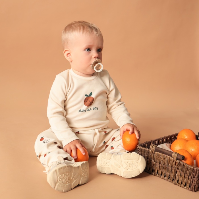 Штанишки «Крошка Я» Oranges, рост 92-98 см, молочные - Фото 1