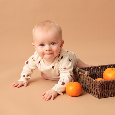 Боди с длинным рукавом «Крошка Я» Oranges, размер 86-92, цвет молочный