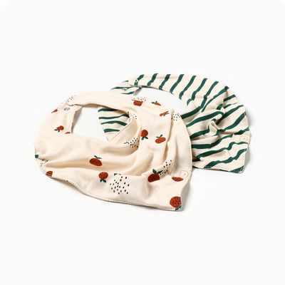 Слюнявчики на кнопках «Крошка Я» Oranges, набор 2 шт., цвет молочный