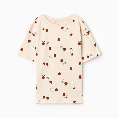 Футболка для девочки KAFTAN: Oranges, бежевая, размер 28 (86-92 см)