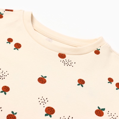Футболка для девочки KAFTAN: Oranges, бежевая, размер 28 (86-92 см)