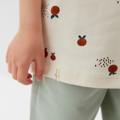 Футболка для девочки KAFTAN: Oranges, бежевая, размер 32 (110-116 см)