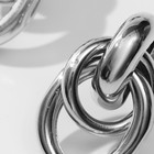 Серьги металл «Геометрия» овалы на кольце, цвет серебро - Фото 5