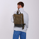 Рюкзак городской из натуральной кожи на молнии, Igermann, цвет зелёный - Фото 6