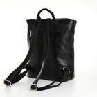 Рюкзак городской из натуральной кожи на молнии, цвет чёрный - Фото 2