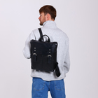 Рюкзак городской из натуральной кожи на молнии, Igermann, цвет чёрный - Фото 5