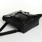 Рюкзак городской из натуральной кожи на молнии, цвет чёрный - Фото 3