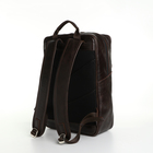 Рюкзак городской из натуральной кожи на молнии, цвет коричневый - Фото 2