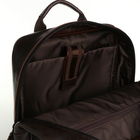 Рюкзак городской из натуральной кожи на молнии, цвет коричневый - Фото 4