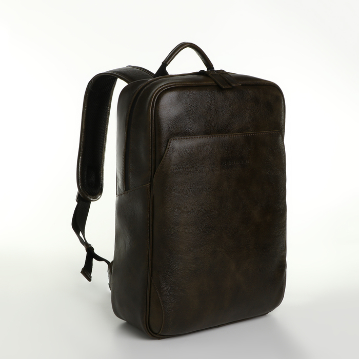 Рюкзак городской из натуральной кожи на молнии, Igermann, цвет коричневый - Фото 1