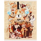 Тетрадь 48 листов в клетку, картонная обложка, Гравити Фолз - Фото 3