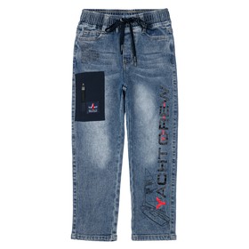 Брюки текстильные джинсовые для мальчиков PlayToday, рост 104 см