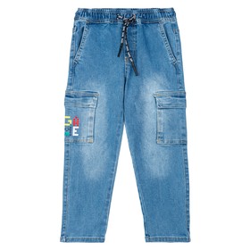 Брюки текстильные джинсовые для мальчиков PlayToday, рост 104 см