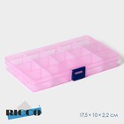 Органайзер для хранения пластиковый RICCO, 15 ячеек, 17,5×10×2,2 см, цвет МИКС - Фото 1