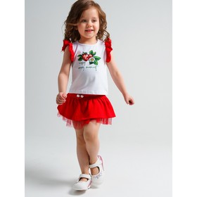 Комплект для девочки PlayToday: футболка и юбка-шорты, рост 80 см