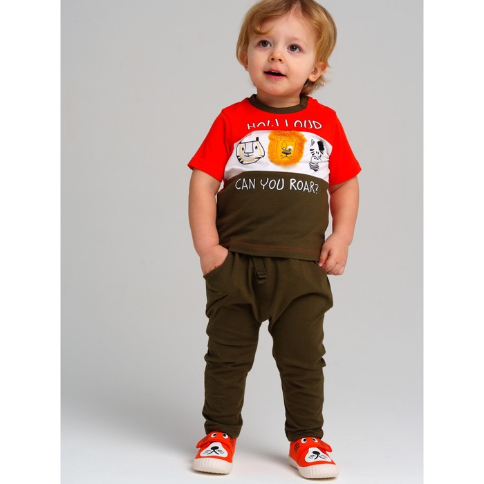 Комплект для мальчика PlayToday: футболка и брюки, рост 80 см - Фото 1