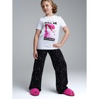 Пижама для девочки PlayToday: футболка и брюки, рост 146 см - Фото 1