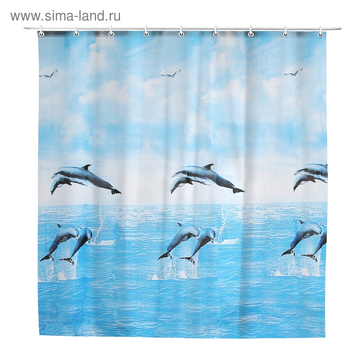 Штора для ванны Доляна «Морская», 180×180 см, EVA - Фото 1