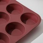 Форма силиконовая для выпечки Доляна «Круги», 32,5×24,5 см, 12 ячеек (7×3 см, диаметр дна 5,5 см), цвет МИКС - Фото 2