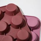 Форма силиконовая для выпечки Доляна «Круги», 32,5×24,5 см, 12 ячеек (7×3 см, диаметр дна 5,5 см), цвет МИКС - Фото 5