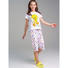 Пижама для девочки PlayToday: футболка и брюки, рост 128 см - Фото 2
