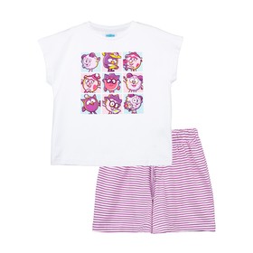 Пижама для девочки PlayToday: футболка и шорты, рост 122 см