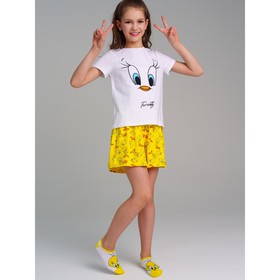 Пижама для девочки PlayToday: футболка и шорты, рост 146 см