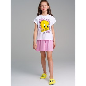 Пижама для девочки PlayToday: футболка и шорты, рост 152 см