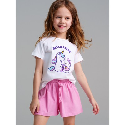 Пижама для девочки PlayToday: футболка и шорты, рост 110 см