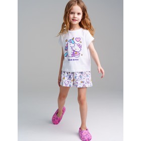 Пижама для девочки PlayToday: футболка и шорты, рост 98 см