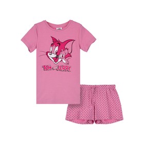 Пижама для девочки PlayToday: футболка и шорты, рост 122 см