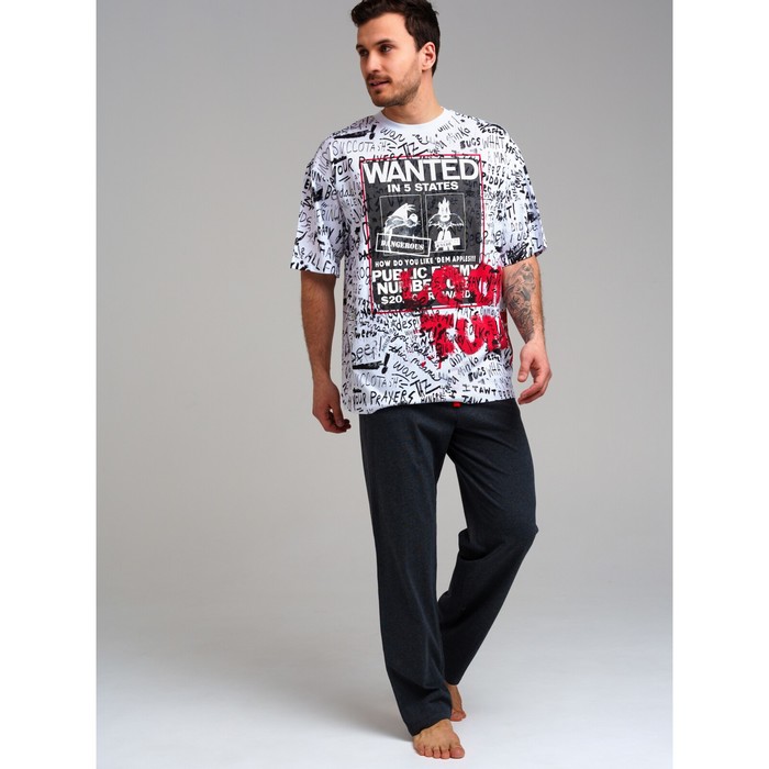 Пижама для мужчин PlayToday: футболка и брюки, размер S - Фото 1
