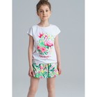 Комплект для девочки PlayToday: футболка и шорты, рост 146 см - фото 110537774