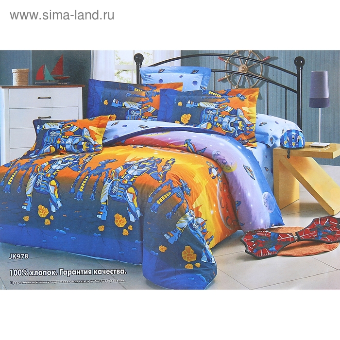 Постельное бельё 1,5 сп., Чарующая ночь рисjk978 150*215см, 150*215см, 70*70 см 1 шт., поплин, - Фото 1