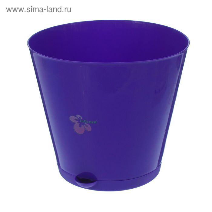 Горшок для цветов с прикорневым поливом «Крит», 5 л, цвет фиолетовый - Фото 1
