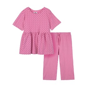 Пижама для девочки PlayToday: футболка и брюки, рост 122 см