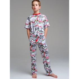 Пижама для мальчика PlayToday: футболка и брюки, рост 128 см