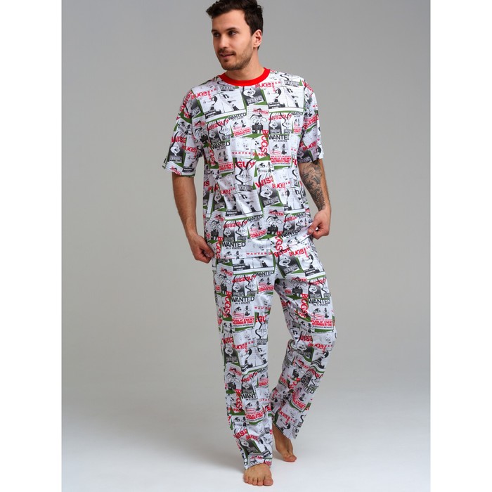 Пижама для мужчин PlayToday: лонгслив и брюки, размер S