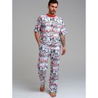 Пижама для мужчин PlayToday: лонгслив и брюки, размер S - Фото 2