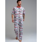 Пижама для мужчин PlayToday: лонгслив и брюки, размер S - Фото 3