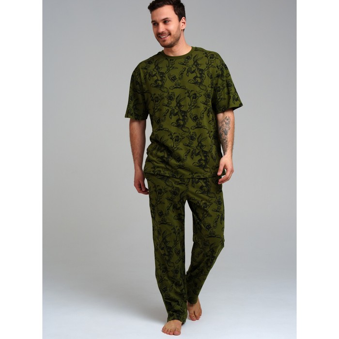Пижама для мужчин PlayToday: футболка и брюки, размер M - Фото 1