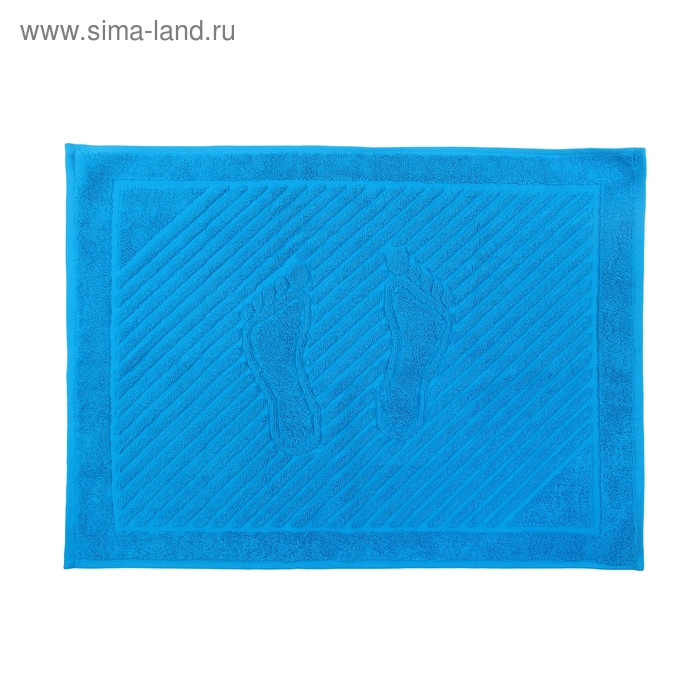 Коврик-полотенце для ног ITUMA, махровый, 50х70 см, цвет бирюзовый, 600 гр/м - Фото 1