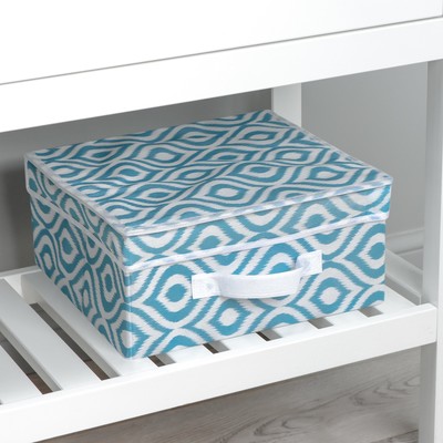 Короб для хранения Доляна «Лагуна», 30×28×15 см, бирюзовый