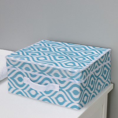 Короб для хранения Доляна «Лагуна», 30×28×15 см, бирюзовый