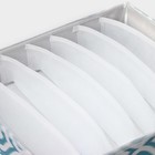 Органайзер для хранения белья Доляна «Лагуна», 7 ячеек, 34×30×8 см, цвет бирюзовый - Фото 3