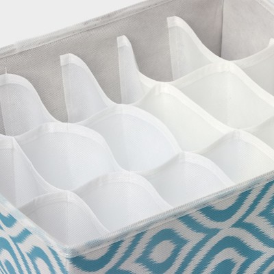 Органайзер для хранения белья Доляна «Лагуна», 18 ячеек, 35×30×12 см, бирюзовый