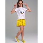 Пижама для девочки PlayToday: футболка и шорты, рост 134 см - Фото 1