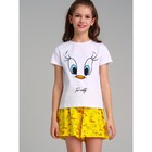 Пижама для девочки PlayToday: футболка и шорты, рост 134 см - Фото 2