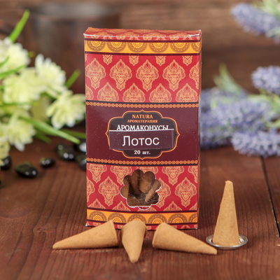 Благовония Natura, 20 конусов с подставкой, Лотос